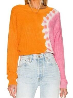 Pistola Chunky Crewneck Knit Pullover Tie-Dye Sweater
